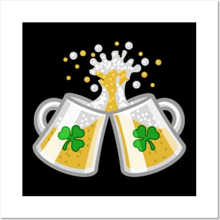 Funny Saint Patricks Day Shamrock and Beer Drinking Posters and Art